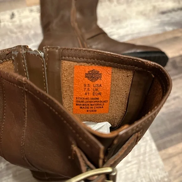 Harley-Davidson Brown Combat Moto Boots with Buckle Straps - Picture 6 of 12